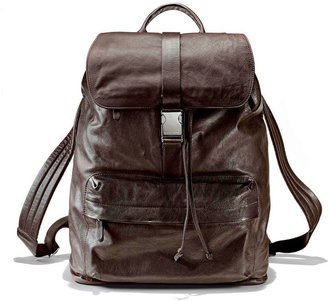 Brunello Cucinelli Bufalino Leather Backpack, Dark Brown