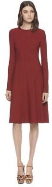 Gucci Red Stretch Long-Sleeve Dress