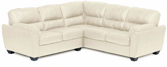 Asstd National Brand Leather Possibilities Pad-Arm 2-pc. Right-Arm Corner Sectional