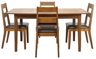 George Darwen Extending Dining Table and 4 Chairs - 120-150cm