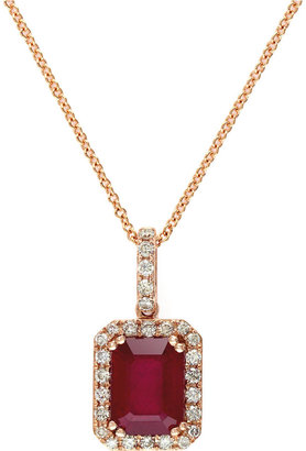 Effy Ruby (1-1/2 ct. t.w) and Diamond (1/4 ct. t.w) Pendant Necklace in 14k Rose Gold