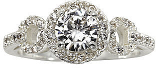 JCPenney city x city Pure Silver-Plated Cubic Zirconia Vintage Engagement Ring