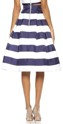 Nicholas Navy Stripe Silk Ball Skirt