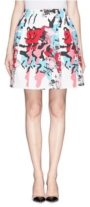 Nobrand Molded seam floral print A-line skirt