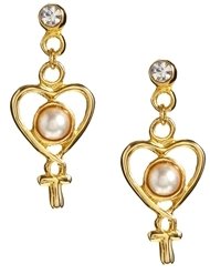Susan Caplan Vintage Exclusive for Asos Vintage Exclusive For ASOS Heart & Ankh Drop Earring - Gold