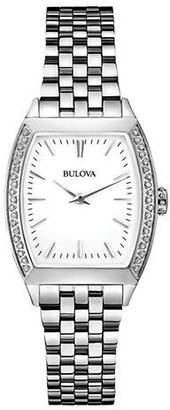 Bulova Ladies Diamond Case Watch - WHITE