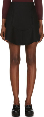 Carven Black Compact Wool Skirt