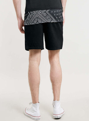 Topman Washed Black Draw Cord Shorts
