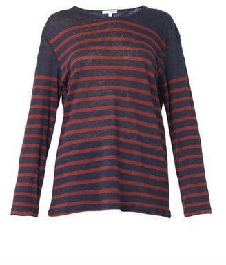 Current/Elliott CHARLOTTE GAINSBOURG X The Long Sleeve striped linen T-shirt