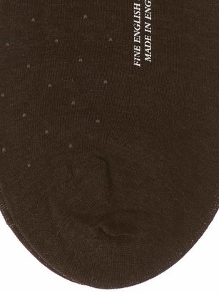 Pantherella Gadsbury Pin Dot Socks - Mens - Dark Brown