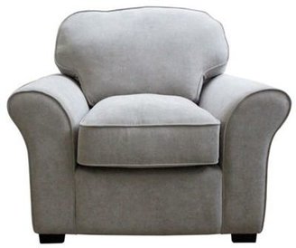 Debenhams Silver coloured 'Kismet' armchair with dark wood feet