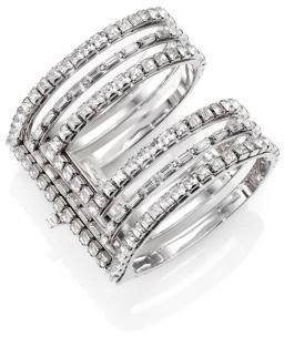 Ca&Lou Electra Crystal Multi-Row Cuff Bracelet