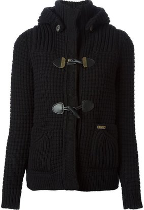 Bark knit padded hooded jacket