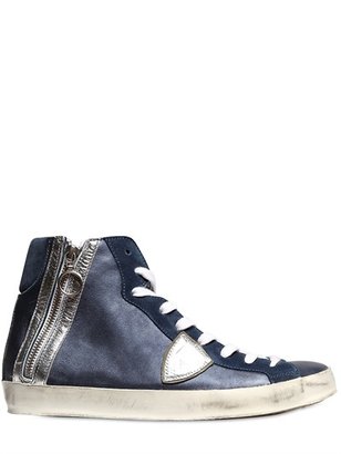Philippe Model Side Zip Leather High Top Sneakers
