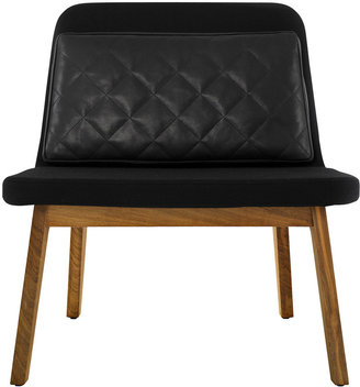Houseology addinterior LEAN Chair Black Wool - Natural Oak Legs & Dark Brown Cushion