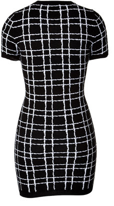 DSquared 1090 Dsquared2 Angora Blend Knit Dress in Black/White