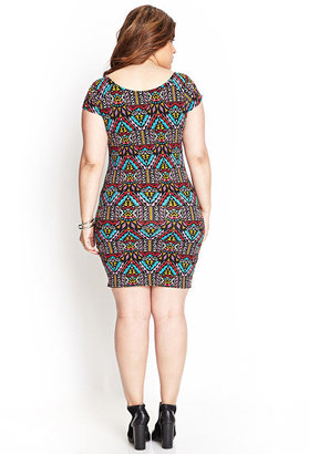 Plus Abstract Bodycon Dress