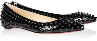 Christian Louboutin Pigalle Spikes patent-leather ballet flats
