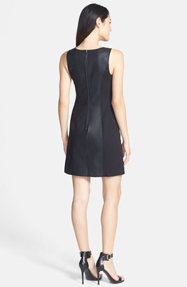 Kensie Faux Leather Mixed Media Dress (Online Only)