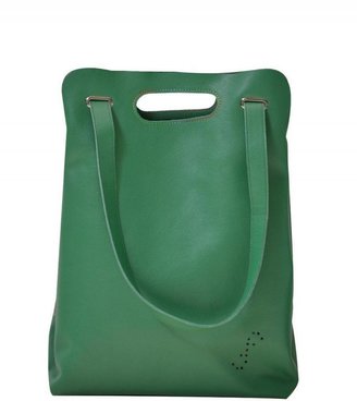 Carnet de Mode Deux Filles en Fil Leather Tote Bag - Green Kaba