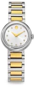 Movado Concerto Diamond & Two-Tone Stainless Steel Watch