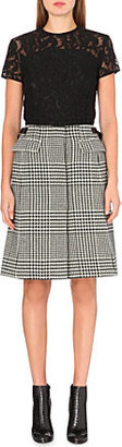 Sacai Lace and houndstooth Black and White Dress