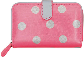 Cath Kidston Button Spot Neon Folded Zip Wallet with Leather