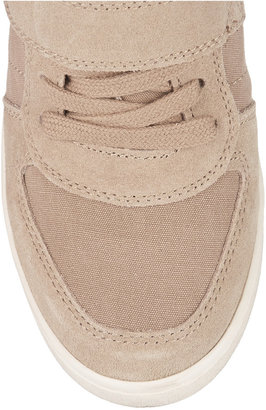 Ash Cool washed-suede and canvas wedge sneakers