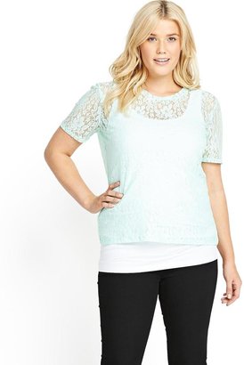 So Fabulous! So Fabulous Lace Short Sleeve Shell Top (Available in sizes 14-28)