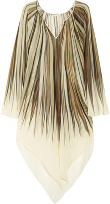 Oscar de la Renta Printed silk-chiffon beach dress