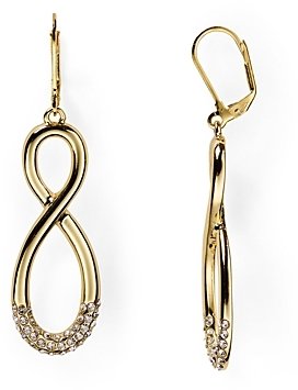 T Tahari Pave Infinity Drop Earrings