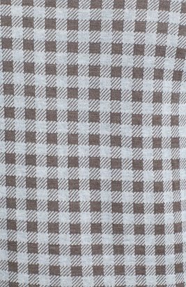 Thomas Dean Gingham Front V-Neck Sweater