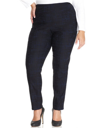 Style&Co. Plus Size Printed Straight-Leg Trousers