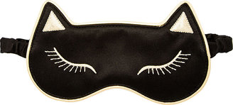 Charlotte Olympia Black Silk Satin Cat Nap Slipper Set