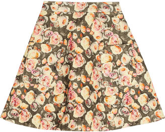 Markus Lupfer English Rose Charlotte wool-blend mini skirt