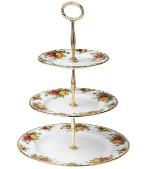 Royal Albert Red 'Old Country Rose' three tier cake stand