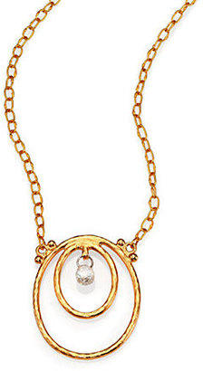 Gurhan Hoopla Diamond & 24K Yellow Gold Pendant Necklace