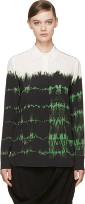 Stella McCartney Green Silk Tie Dye Print Blouse