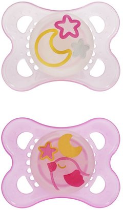 Mam Night Pacifiers 2+m silicone 2 Pack - Girl Colors