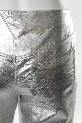 Theyskens' Theory NWT Silver Naluminum Postel Leather Pants Sz 4 $995