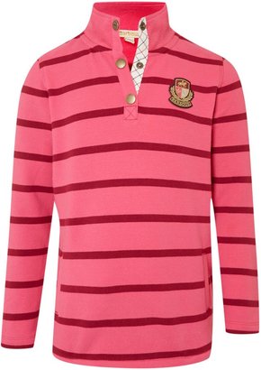 Barbour Girl`s striped sweatshirt with button placket