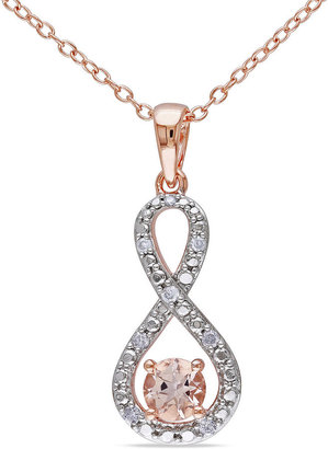 JCPenney FINE JEWELRY Genuine Morganite and Diamond Infinity Pendant Necklace