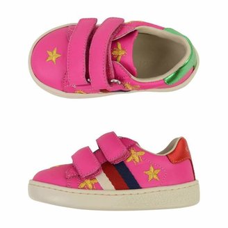 Gucci GUCCIPink Leather Bee & Star Trainers