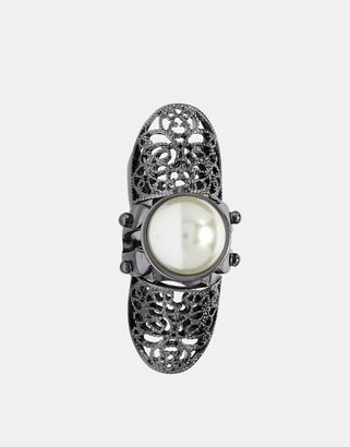 ASOS Filigree Articulated Ring With Faux Pearl