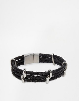 Seven London Leather Wrap Bracelet - Black