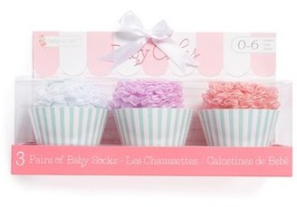Baby Aspen 'Baby Cakes' Socks (3-Pack) (Baby Girls)