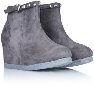 Michael Kors Girls Charcoal Wedge 'Cara Stud' Ankle Boots