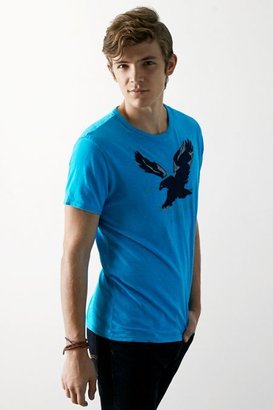 American Eagle Outfitters Alpha Turquoise Signature Applique Graphic T-Shirt, Mens XXXL