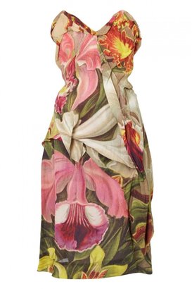 Vivienne Westwood Silk Floral Print Bustier Dress