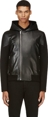 Givenchy Black Lambskin & Neoprene Jacket